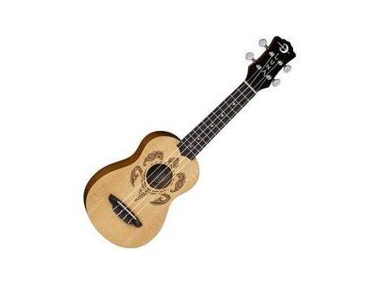 Luna UKE HONU Soprano Ukulele Hawaiian Turtle Design Nut