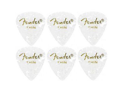 Fender 351 Shape Premium Pick Thin White Moto