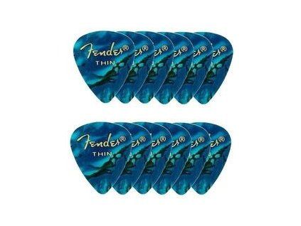 Fender 351 Shape Premium Pick Turquoise Thin 12 Pack