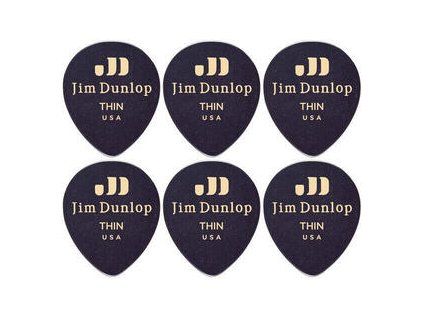 Dunlop 485R-03TH Celluloid Teardrop Black Thin