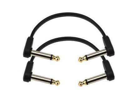 D'Addario Flat Patch Cable Black 10 cm Angled - Angled
