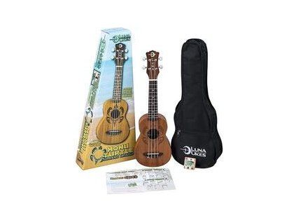 Luna UKE HONU Soprano Ukulele Hawaiian Turtle Design Nut