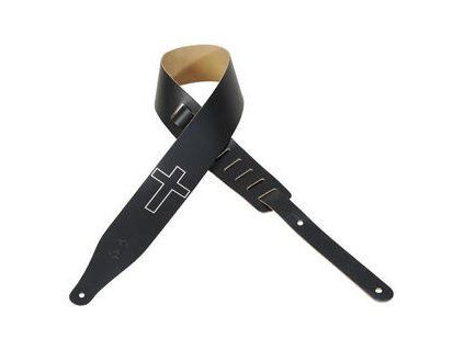Levys M17CHC Chrome Tan Leather Guitar Strap, Black