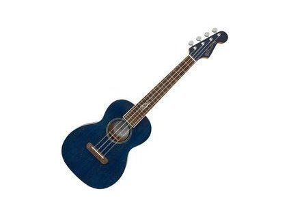 Fender Dhani Harrison Uke WN Tenor Ukulele Sapphire Blue Transparent