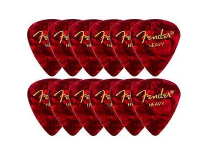 Fender 351 Shape Classic Celluloid Picks Red Moto Heavy 12 Pack