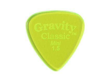 Gravity Picks GCLM15P Classic Mini (Jazz) 1.5mm Polished Fluorescent Green