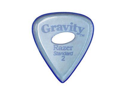 Gravity Picks GRAS2PE Razer Standard 2.0mm Polished w/ Elipse Blue
