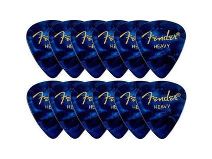 Fender 351 Shape Classic Celluloid Picks Blue Moto Heavy 12 Pack
