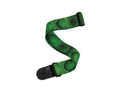 D'Addario Polyester Guitar Strap Optical Art Green Orbs
