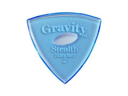 Gravity Picks GSSS2PE Stealth Standard 2.0mm Polished w/ Elipse Blue