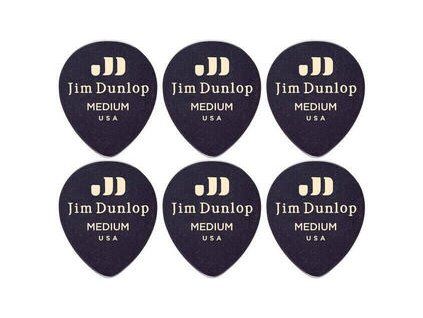 Dunlop 485R-03MD Celluloid Teardrop Black Medium