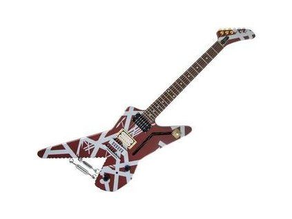 EVH Striped Series Shark PF Burgundy with Silver Stripes