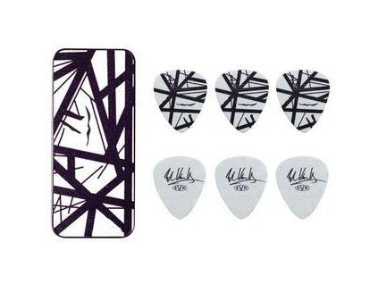 Dunlop EVH White with Black Stripes Pick Tin