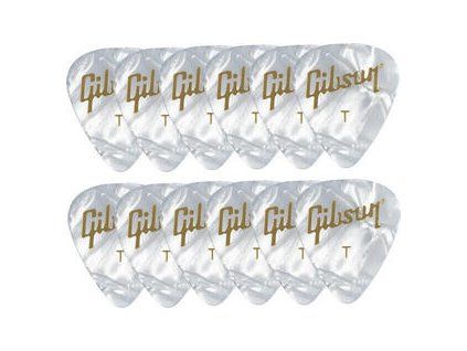 Gibson Pearloid White Picks 12 Pack