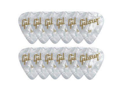 Gibson Pearloid White Picks 12 Pack