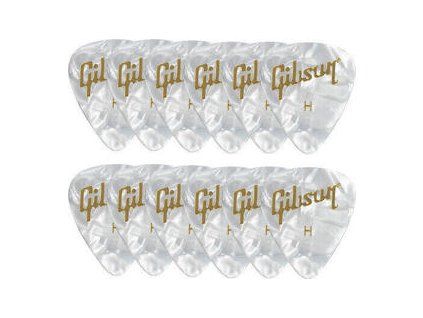 Gibson Pearloid White Picks 12 Pack