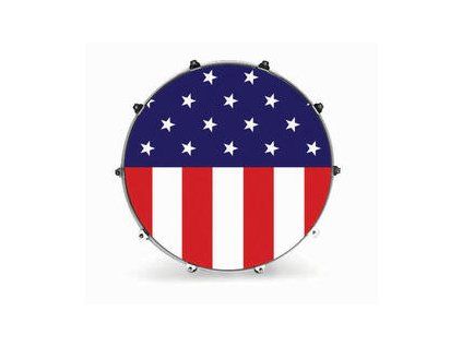 Evans INK24GRPAFLG 24" GRAPHIC AMERICAN FLAG Resonant Drum Head