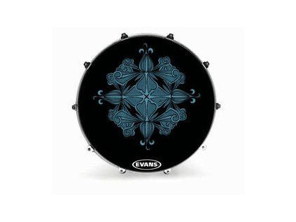 Evans INK24FBRBFLR 24" FABRIC BLUE FLOWER Resonant Drum Head
